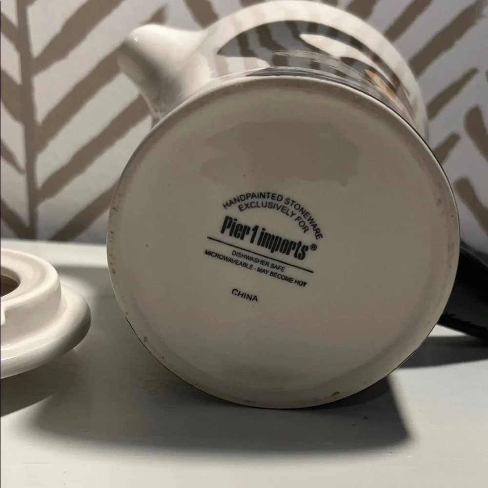 Pier 1 Monkey Design Ceramic Teapot